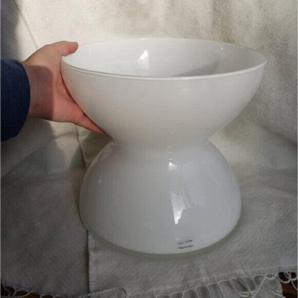 Anne Nilsson for Ikea Vintage Diabolo Cased Glass Vase Large White Hourglass - Picture 6 of 8
